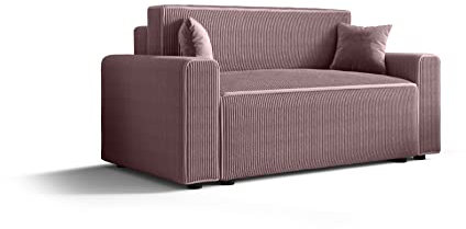 ALTDECOR Wohnzimmer Couch mit Schlaffunktion, Polstercouch rückenecht gepolstert, ideal als Gästebett - Miri-BIS - 171x85x90 cm Lila