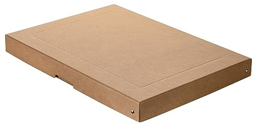 FALKEN 5x PureBox Nature aus Recycling-Karton 40 mm hoch DIN A3 braun | Made in Germany Aufbewahrungsbox mit Deckel Blauer Engel Vegan Geschenkbox Transportbox Schachtel Allzweckbox