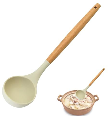 Fulenyi Utensili da cucina in silicone, resistente al calore, antiaderente, spatola per utensili da cucina, cucchiaio, paletta scanalata, mestolo da zuppa, utensili da cucina, spatola per cuocere,