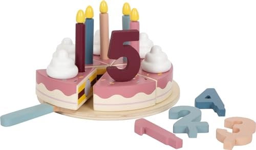 small foot Schneide-Geburtstagstorte Tasty aus FSC® 100%-zertifiziertem Holz, Spielset für Küche und Kaufladen, 12453
