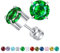 ZOCOYUU Titan Schraube zurück chirurgischen Edelstahl Ohrstecker für Frauen Männer, hypoallergene Birthstone Ohrstecker Double Side 5A Cubic Zirconia Ohrstecker Schmuck 6mm (Mai (Smaragd))