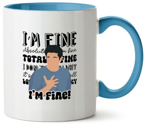 Hippowarehouse Ross i'm Fine Printed Mug VARIOUS COLOUR OPTIONS Ceramic Cup Kitchenware 11oz