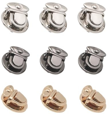 Hsthe Sea 9pcs Closure Lock for Bag, Round Press Lock, Twist Lock for Handbags, Bag Closure, Twist Lock, for Leather Bag, Purse, Purse DIY