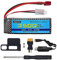 AMZZN 7.4V 3500mah 30C 2S Lipo Battery With T-Plug And USB Charging Cable for MJX H16 H16P H16E H16GT H16BM H16DR H16PL 14301 RC Car High-Speed Drift Model Toy Car Upgrade Battery