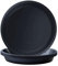 Kunjocy Lot de 5 soucoupes rondes en plastique pour pot de fleurs de jardin, intérieur et extérieur, jusqu'à 20 cm (noir, extérieur 23 cm)