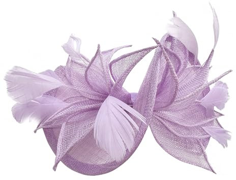 Finecy In FINECYIN Fascinator for Women Weddings Hat Races Royal Ascot Derby Party Kentucky Hatinator Lilac Purple