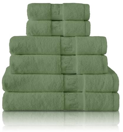 GC GAVENO CAVAILIA Lot de 2 Grands draps de Bain en Bambou Extra Larges - 500 g/m² Super absorbants l'eau - 60% Bambou, 40% Coton - Vert - Extra Large (80 x 140 cm)
