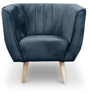 BETTSO - PIK1 Sessel - Sessel Wohnzimmer - Relaxsessel - Wohnzimmer Möbel - Fernsehsessel - Wohnzimmer - Lesesessel, Loungesessel - Stillsessel, Armlehnstuhl - Velours Dunkelblau