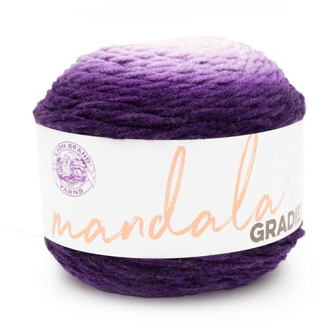 Lion Brand Yarn Mandala-Farbverlauf, mehrfarbiges Garn zum Stricken, Häkeln und Basteln, Lila, 1 Packung