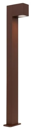 Qazqa Industrie außen Pollerleuchte, Wegeleuchte, Pollerlampe für den Garten - Baleno - Rostbraun, Landhausstil, max. 35W, Geeignet für LED, 80cm, IP44