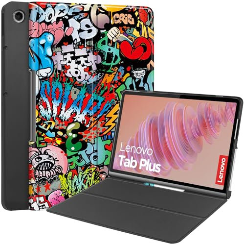Vakarey pour Lenovo Tab Plus Coque,Ultra Mince Housse Étui pour Lenovo Tab Plus 11.5 Pouces 2024 TB351FU,Graffiti