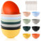 LOPYXBR Plastik Schüssel Set 8 Farben, Wiederverwendbar Müslischalen Kunststoff, 700ml Plastikschalen Mit Löffel, Schüssel Plastik für Müsli, Salate, Pasta, Picknick, Zuhause