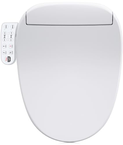 ZMJH 236 Bidet Toilet Seat, Elongated Smart Unlimited Warm Water, Vortex Wash, Electronic Heated, Warm Air Dryer, Rear and Front Wash, LED Light, Need Electricity, White (Elongated)