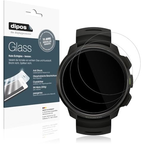 dipos I 2x Displayschutz 9H klar kompatibel mit Suunto Ocean Schutzfolie Anti-Shock Folie