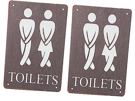 Cabilock 2pezzi Eleganti Cartelli Per Bagno Decorazioni Per Toilette Stile Unico Facili Da Installare Materiale e Resistente Adatti Per Musei Scuole e Pubblici Servizi