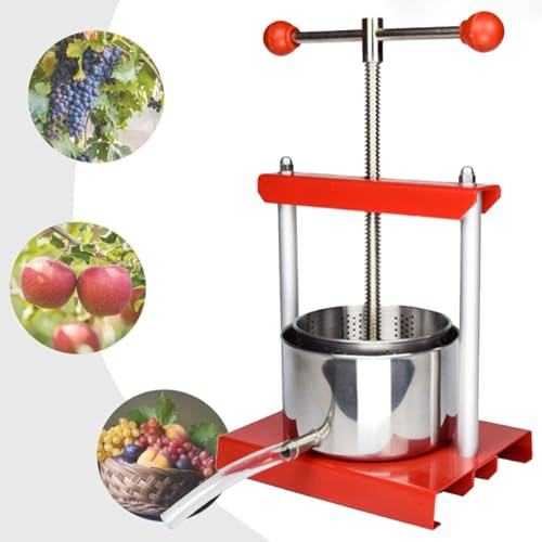 Manuelle Obstweinpresse, Obst-, Apfel-, Trauben-, Wein-, Apfelwein-, Saftpresse, Weinherstellungspresse FüR Apfel/Karotte/Orange/Beere/GemüSe, KäSe-, Tinktur,2L