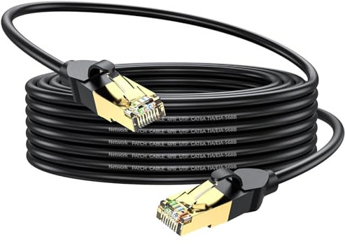 CHENLUKJ Ethernet Cable 40m, High Speed 1000mbps 250Mhz/s Cat6 Ethernet Cable, Black RJ45 Lan Cable, Network Cable are Suitable for Routers, Computers, Modem, Switch, Games, Patch Panel