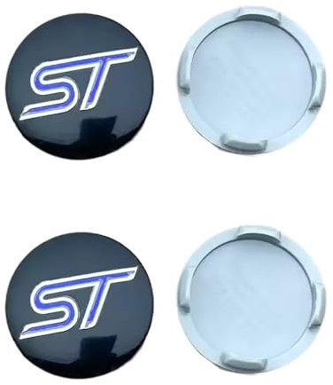 Loujyou 4 Stück Auto Radnabenkappen für Ford ST LINE stline Focus 2 3 MK2 MK3 MK1 54mm Nabendeckel Felgendeckel Schmücken Zubehör,A
