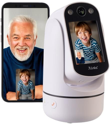 7links WLAN Überwachungskameras: 2in1-WLAN-Überwachungskamera & Video-Telefon, IPS-Display, Pan-Tilt (WLAN-Kamera mit Anruffunktion, Kamera mit App und Schwenkfunktion)