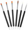 6 PCS Nail Art Brush, Double-Ended Nail Art Kit Tools Nails Dotting Tool Thin Bristles Paint Brushes Nails Supplies Stuff for Women Girls Techs Beginners Painting Design Diy (Black)