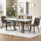 Gegtuon Esstisch mit 4 Stühlen für 4 Personen 140x80 cm, 5 teilig Tisch Rechteckig für Küche, Modern Küchentisch mit Schwarz Tischbeine, Essgruppe für Esszimmer Wohnzimmer, Samt, Braun