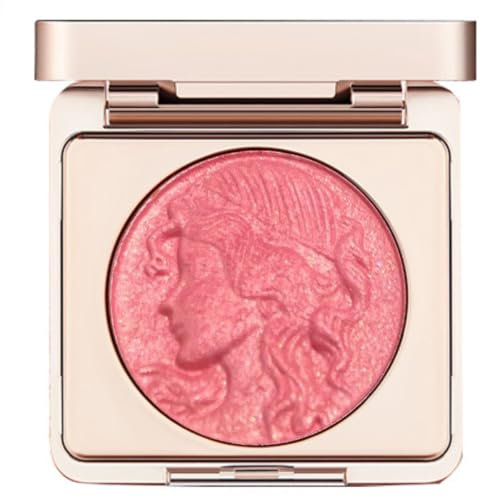 KARLOR Blush Polvere con luccichio, Rosa Rouge Glitter Palette Goffrato Rouge Rosa Blusher Polvere Brillante Brillante Trucco Pigmentato Peach Orange Blusher for Cheeks (01# Rosa)