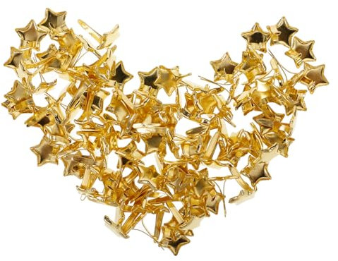 Angoily 100 Stück Dekorative Messing Nieten Gold Zweifüßige Kleiner Brads Für Kleidung Hüte Bastelprojekte Selbstgemacht Metallstifte Für Papier Stoff Schuhe