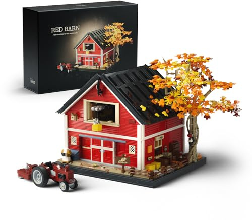 Nifeliz Red Barn Bauspielzeugsets für Erwachsene, Klemmbausteine Haus Modell im Vintage-Landhausstil zum Sammeln & Ausstellen, Architecture Geschenk (3,507 Teile, NF10314)