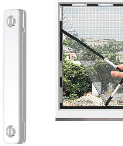 Clips magnéticos para mosquiteras, imanes para puertas de balcón, sin agujeros, clip para ventana, para mosquiteras, cocinas, oficinas (blanco * 2)