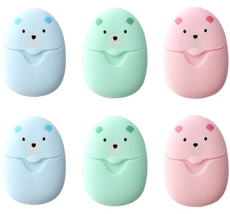 Galenecx 300 Stück Papier Seife, Reisen SeifenbläTter, Tragbare Seifenblättchen mit Kunststoffbox, Nützliche Reise Gadgets, für Unterwegs Reisen Camping zum Waschen im Freien