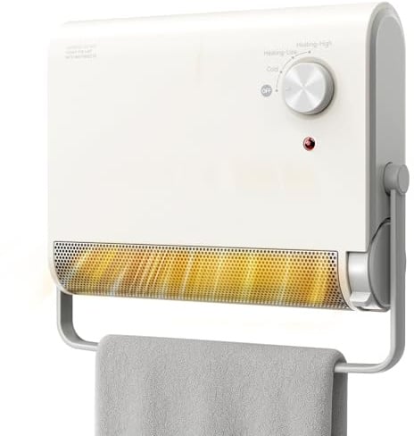 Elektrischer Heizlüfter für Badezimmer, 2000W trocknet Wäsche Leiser Wandheizlüfter, Energieeffizienter Tragbarer Keramiklüfter, Thermostat mit 3 Betriebsmodi, Überhitzungs- und Kippschutz