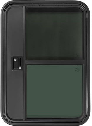 Ersatz Tür für Wohnmobil Set aus 2 Türen 26x36 Zoll Abschließbare RV Tür aus Aluminium mit Mückenschutz für Wohnmobile Wohnwagen Anhänger mit 18-20mm Wandstärke Schwarz