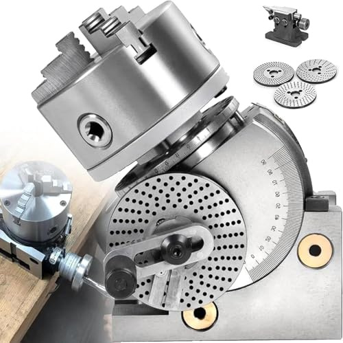 CYMYYDS Set di Teste Divisorie con Mandrino a 3 Griffe, Testa Divisoria Semi-Universale di Precisione per Fresatrice, Tavola Rotante, Contropunta, Set di Fresatura 6Inch