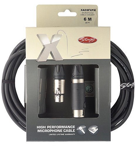 Stagg XAC6XFXFM Câble audio XLR CONV-XLR Femelle 3 m Noir