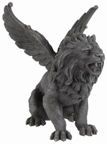 Winged Lion Gargoyle Statue Cold Cast Resin Figurine by PacficGift