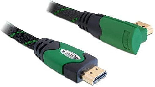 Delock High Speed HDMI-Kabel mit Ethernet (gewinkelt A-A/Stecker-Stecker, 2m)