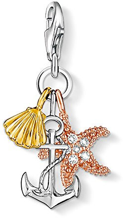 Thomas Sabo Damen Charm-Anhänger Muschel Anker Seestern Charm Club 925 Sterling Silber 0919-425-14