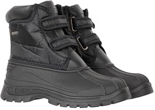 Mountain Warehouse Grit Womens Short Muck Boots - Lightweight & Comfortable Shoes with Cushioned Footbed, Hook & Loop Fastening - For Autumn Winter, Walking & Outdoors Black Adult Shoe Size 6