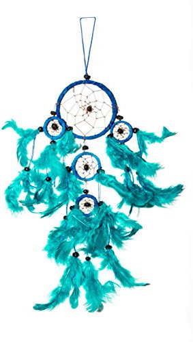 40cm x 9cm Dreamcatcher Traumfänger Türkis Jungs Kinderzimmer Blau