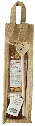 mugesh Geschenkset mit Kochlöffel Achtelnote, Notennudeln und Pastasauce in Jutetasche - Schönes Geschenk für Musiker