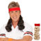 Amakando 80er Vokuhila Stirnband rotes Haarband mit Haarteil schwarz Proll Klapsband Prolet Haarteil Sportler Frisur Kostüm Zubehör Mottoparty Accessoire