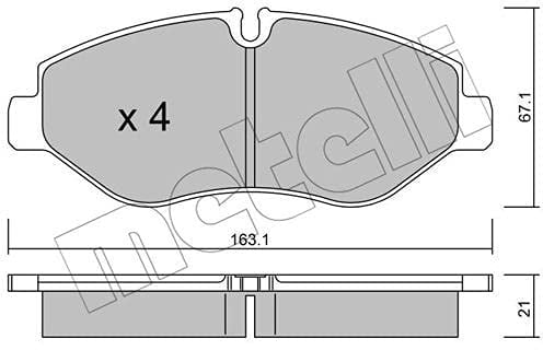 metelligroup 22-0671-1 Bremsbeläge, Made in Italy, Ersatzteile für Autos, ECE R90-zertifiziert, Kupferfrei