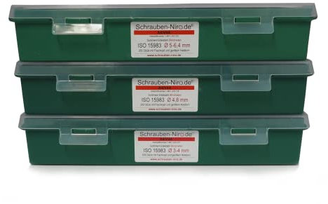 Sortiment Edelstahl Blindnieten Ø 4,8 mm ISO 15983 A4 (V4A) mit Flachkopf und gerilltem Nietdorn - 300 Teile