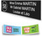 DECOHO - Plaque Boite aux Lettres personnalisée adhésive - Plastique Noir Lettres Blanches - 100x25 mm, 3 Lignes, Stickers Stop Pub Offer - Noir