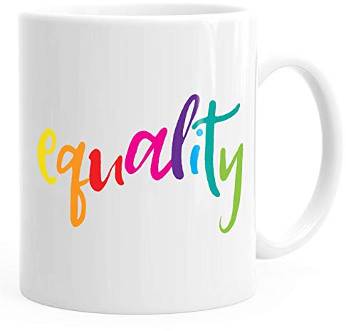 Kaffee-Tasse Equality Pride LGBT Regenbogen MoonWorks® weiß unisize