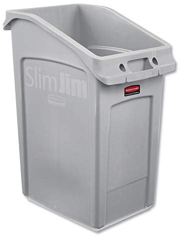 Rubbermaid Commercial Products 2026721 Slim Jim Abfalleimer mit Belüftungskanälen, 23 Gallonen, Grau