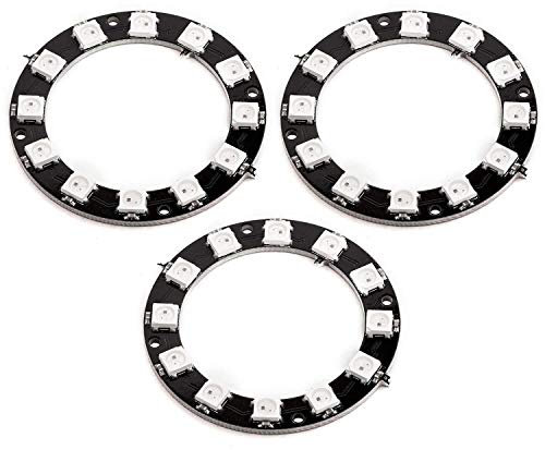AZDelivery 5 x 5V RGB LED Ring kompatibel mit WS2812B 12-Bit 50mm kompatibel mit Arduino inklusive E-Book!