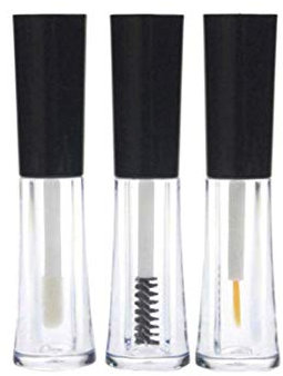 1 Set 3 Stück 2 ml Leere Mascara Tube Flasche Eyeliner-Röhrchen Fläschchen Lipgloss-Tuben mit Zauberstabbürsten Make-up Kosmetik Probefläschchen für Lipgloss Wimpernwachstumsöl