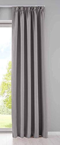 Gardinenbox Vorhang Blickdicht »Newyork« verdeckte Schlaufen Grau HxB 245x295 cm 1er-Pack Thermo-Gardine Verdunkelungsvorhang Blackout schalldämmend ÖKOTEX Kräuselband Raffhalter, 202020610