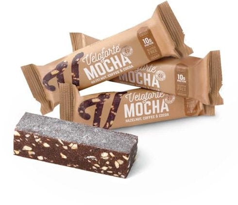Veloforte Mocha Protein Bar - 10g Complete Protein, Hazelnut, Coffe & Cocoa, Healthy 100% Natural Sports Performance, Plant-Based, Dairy-Free, Gluten-Free, Vegan (9 bars)